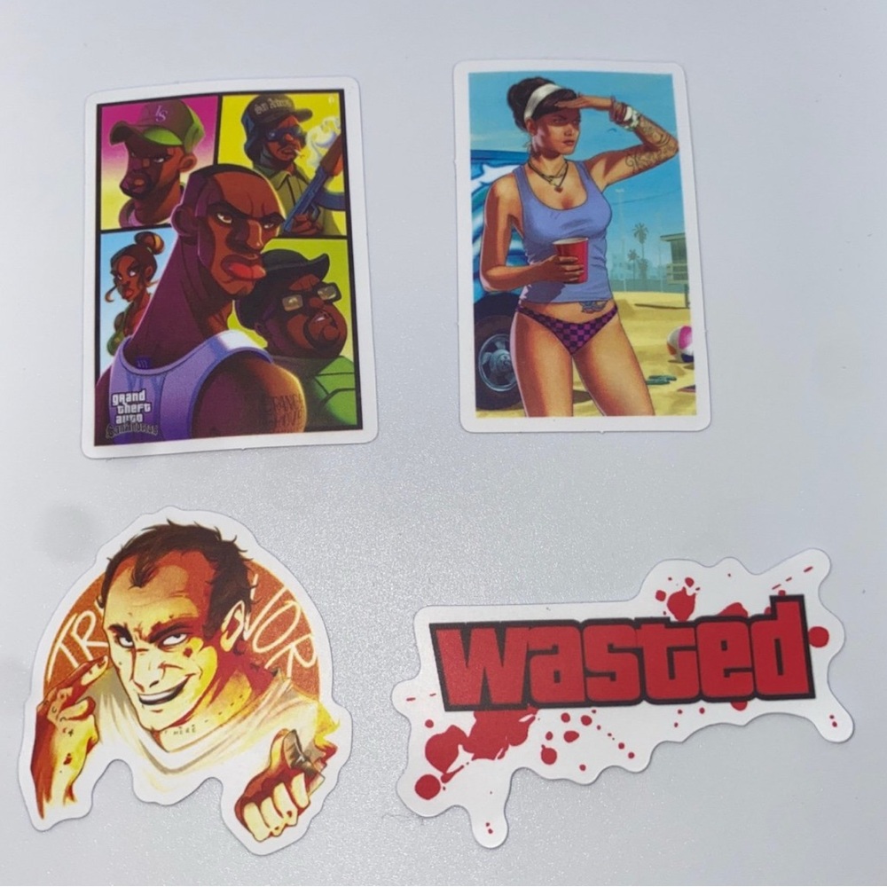 4x lot of GTA 5 animated series exclusive stickers 1.5 inches for decorations